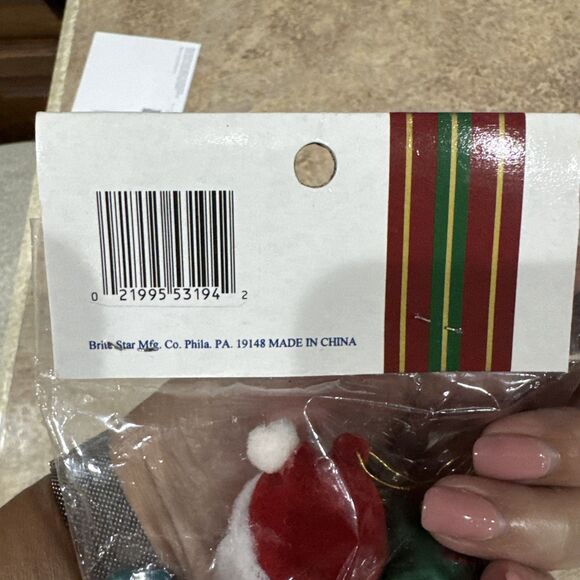 Vintage  Flocked Santa NOS Classic Trims Ornament - Picture 5 of 7